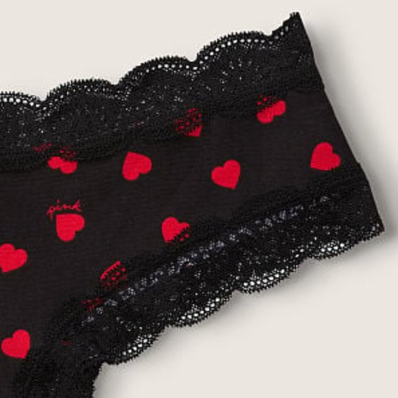 ❤️HEARTS VS PINK Lace-Trim Cheekster Valentine's Day Holiday Panties NWT - Picture 4 of 8